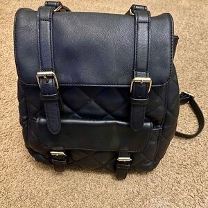 Wild Fable Black Faux Leather Quilted Backpack Purse